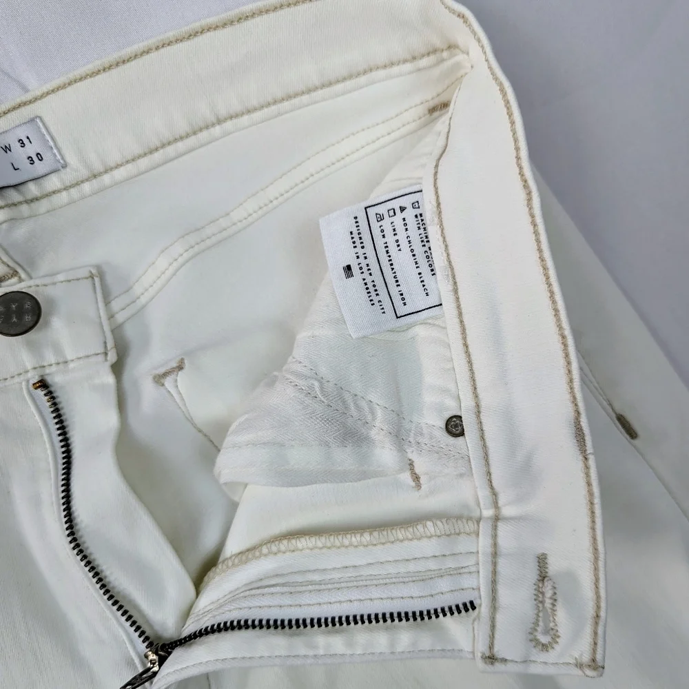 AYR Jean Skinny Stretch Ankle High Rise Distressed Ripped Zip Fly White 31 NWT - Picture 11 of 16